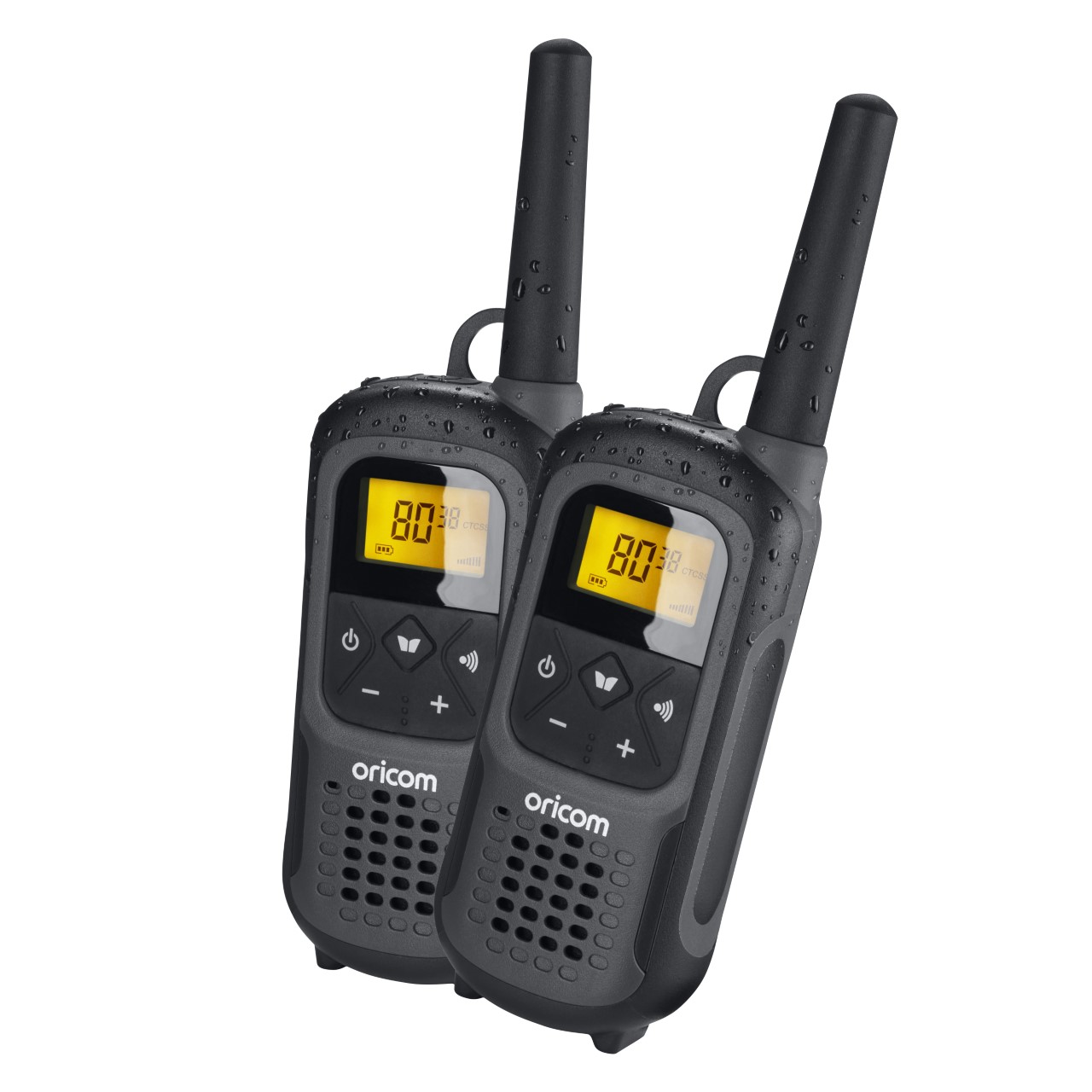 ORICOM UHF2500-2GR 2 watt Waterproof Handheld Radio Twin Pack - Click Image to Close